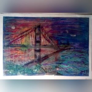 🎨Golden Gate Bridge Watercolor Painting Art🖼